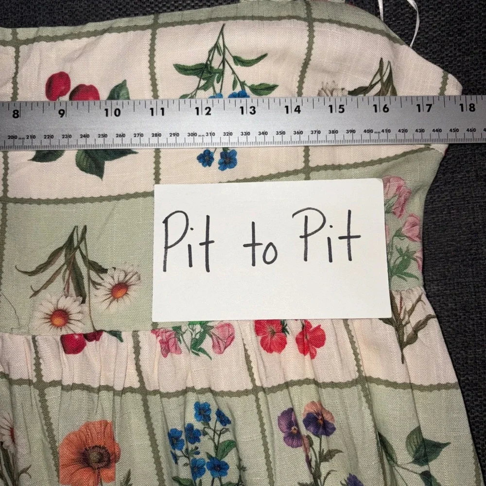 NEW Petal + Pup Flower Market Maxi Dress M Linen Blend Cottage Country Garden